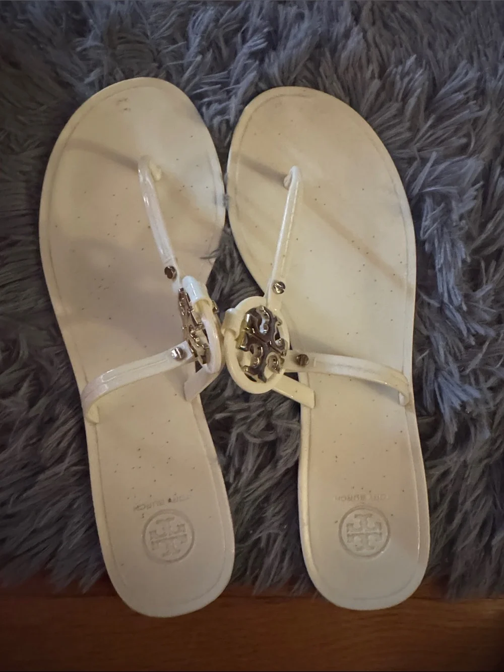 Tory Burch Ivory Mini Miller Flat Thong Sandals